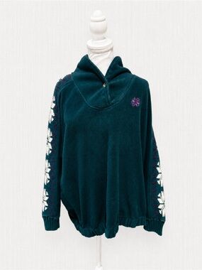 Vintage Weekend Action Teal Fleece Pullover XL Nordic Snowflake 90s Jacket